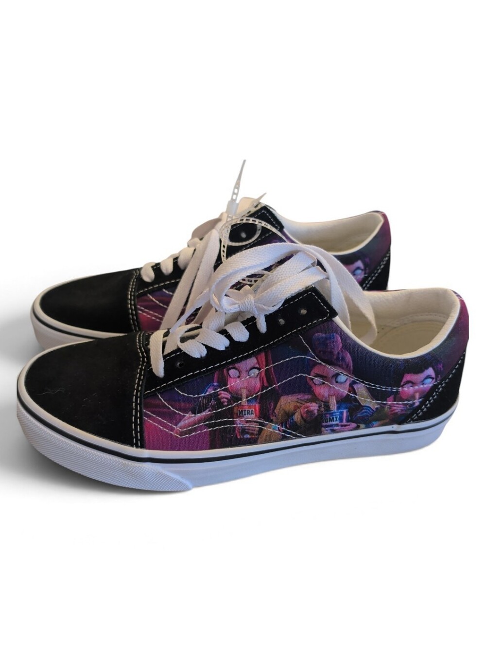 Kids Vans K-pop Demon Hunters Black & Purple  Skate Sneakers NEW